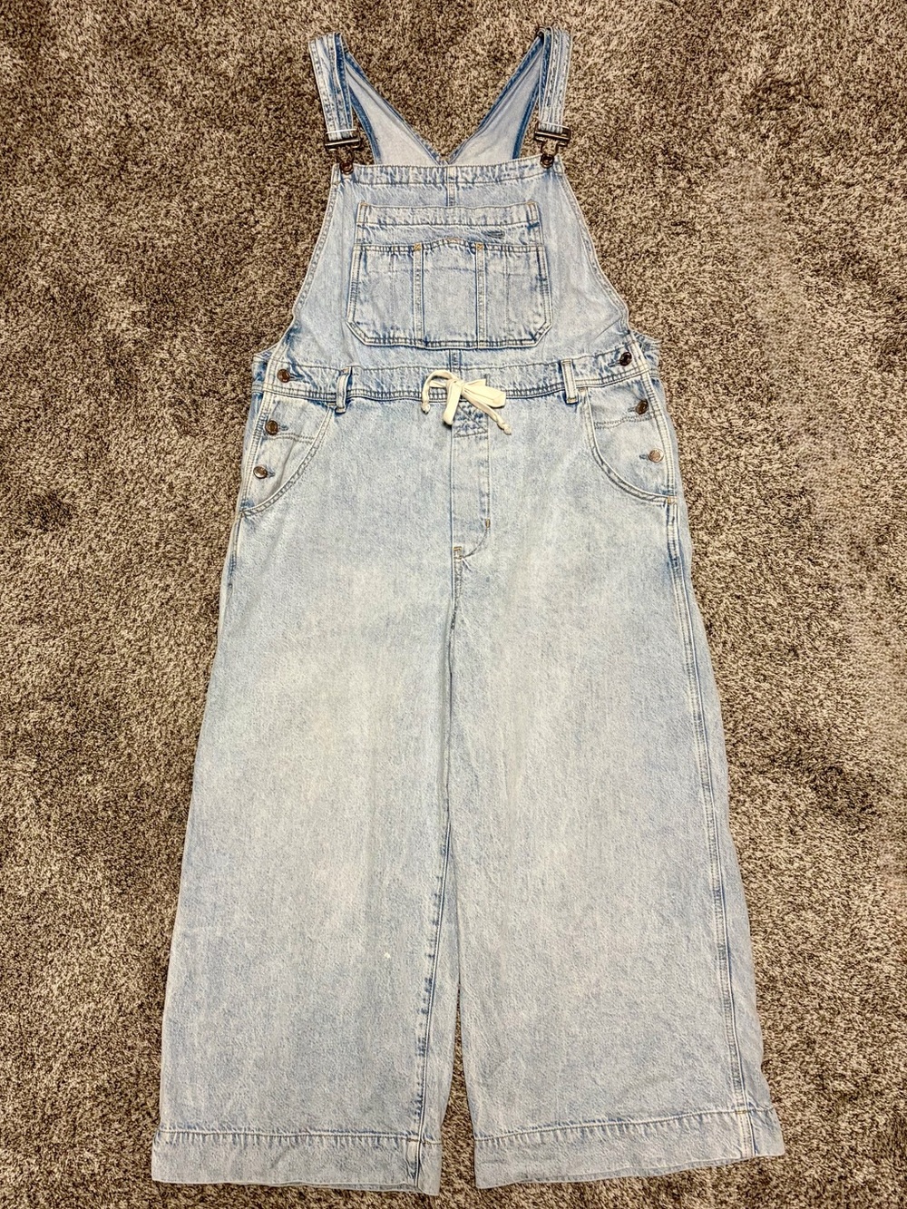 Gap UltraSoft Denim Baggy Overalls - Large Petite